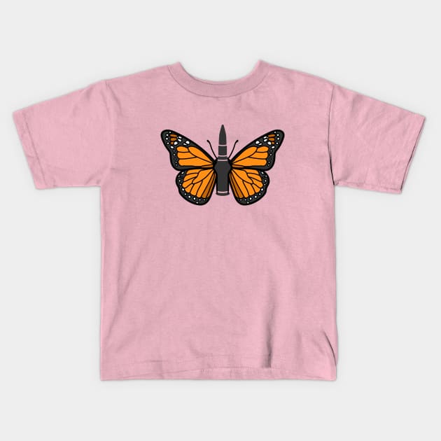 Bullet with Butterfly Wings Kids T-Shirt by Shirts For Pants